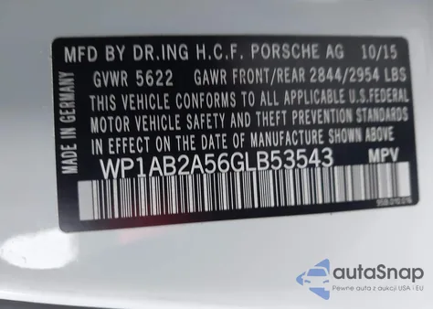 2016 Porsche Macan S from USA, damaged, VIN WP1AB2A56GLB53543